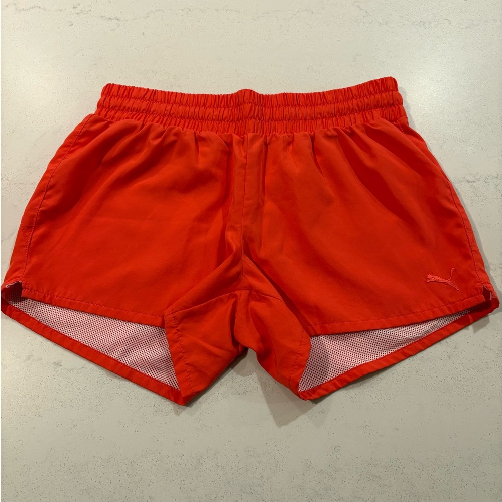 New Puma Women’s Red/Orange Running Track Workout Athletic Shorts Size S